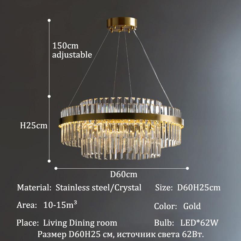 French luxury crystal chandelier Nordic modern home lighting living room LED chandelier room decoration indoor ceiling light