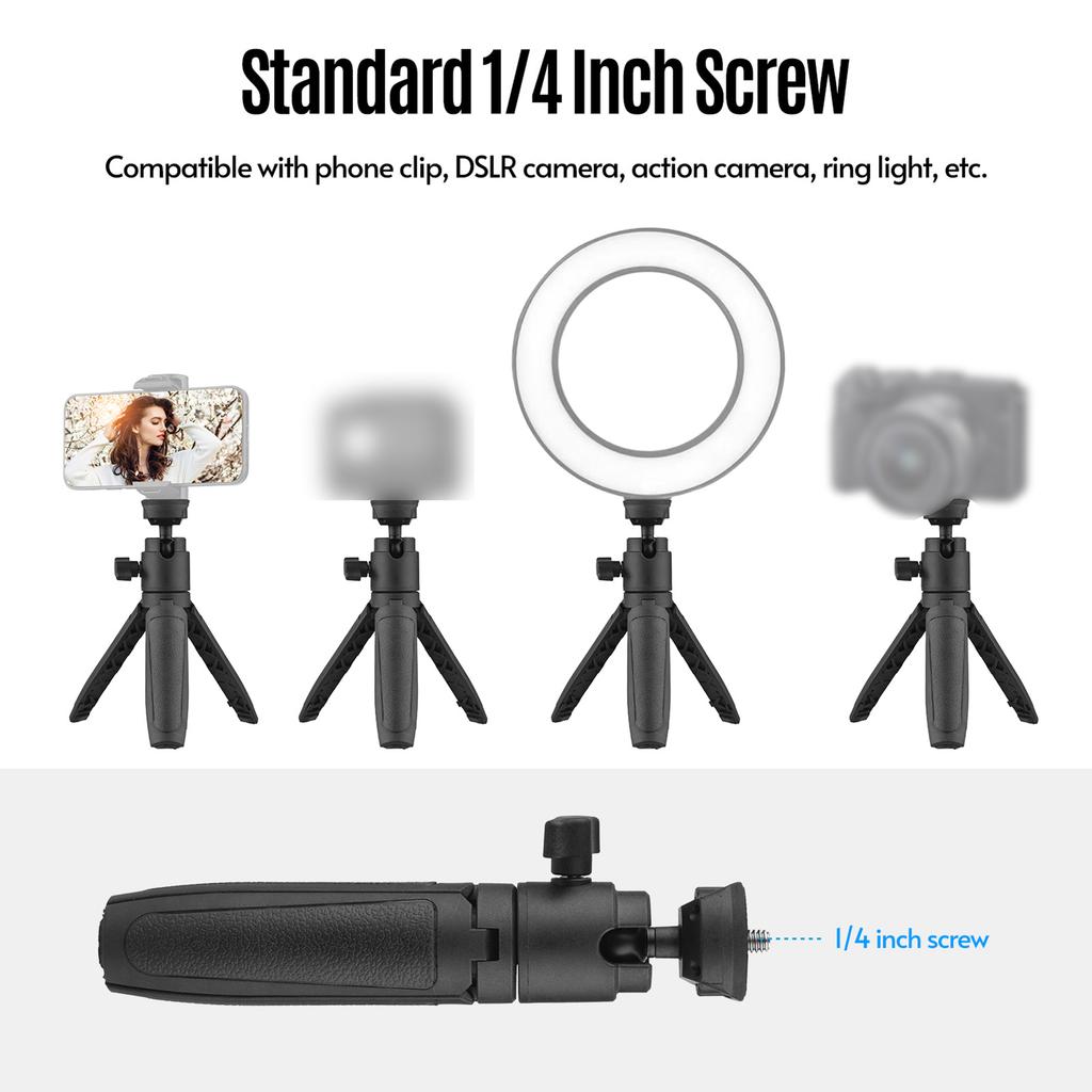 Lightweight Portable Mini Tripod Extendable Tripod Stand Handle Grip with 4 Levels of Adjustable Height for Phone