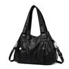 Soft leather pleated shoulder bag Crossbody tote women's bag
