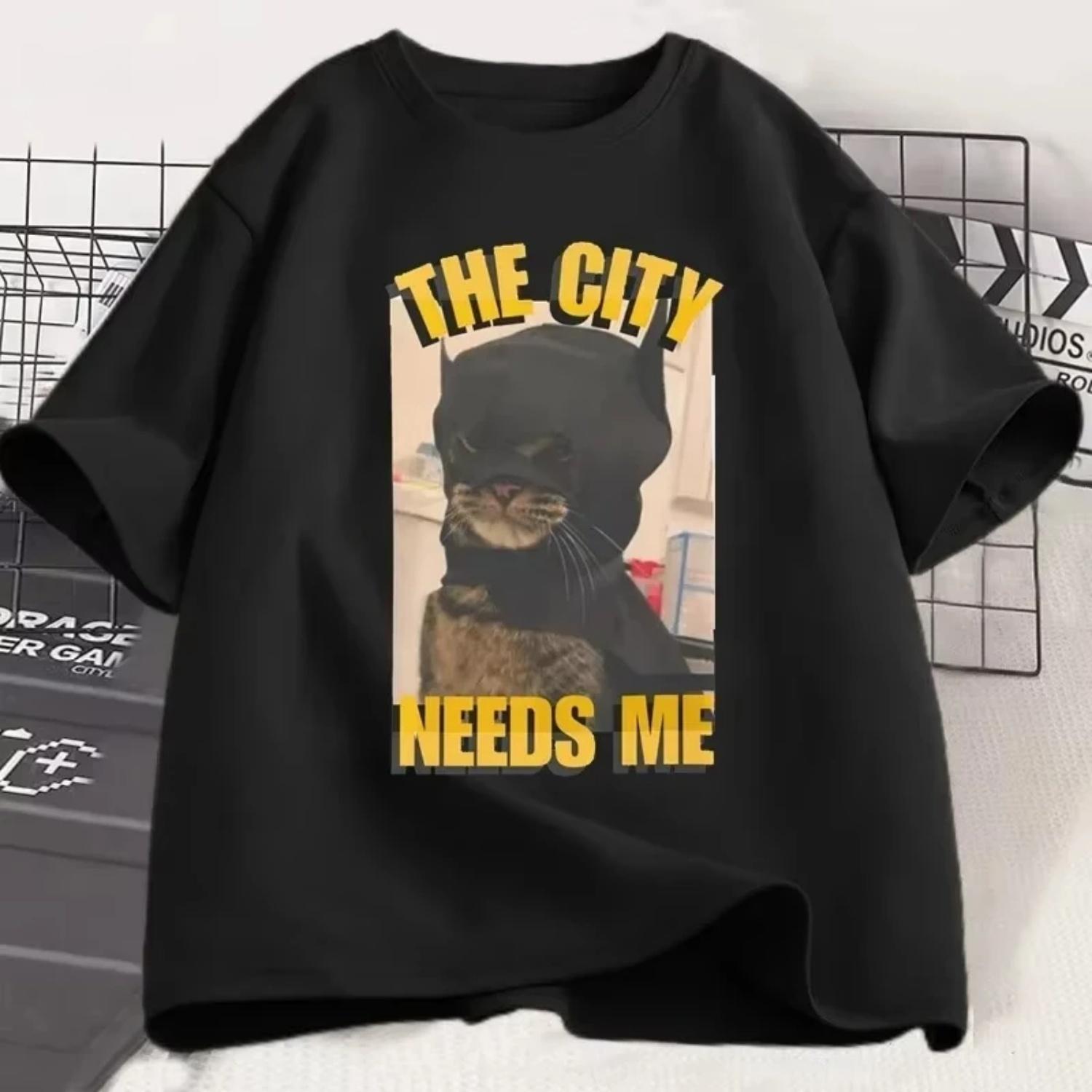 

Funny Cat Graphic Printed T-Shirt Humorous Pet Lover T Shirt Men Women Loose T-Shirts Women Harajuku Top Summer Clothing S чёрный