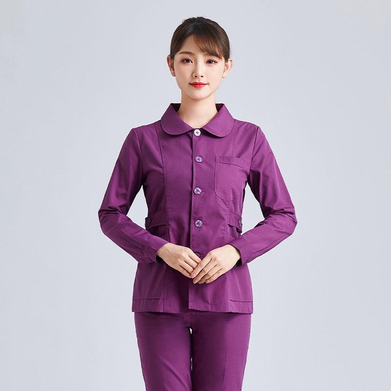 Women's Short Sleeve & Long Sleeve Dark Green Nurse Uniform Set