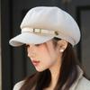 New Octagonal Hat Women's Spring and Autumn Retro Cap Beret British Hat