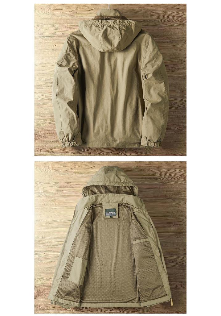 Men's Spring & Autumn Lightweight Windproof Waterproof Jacket with Detachable Hood