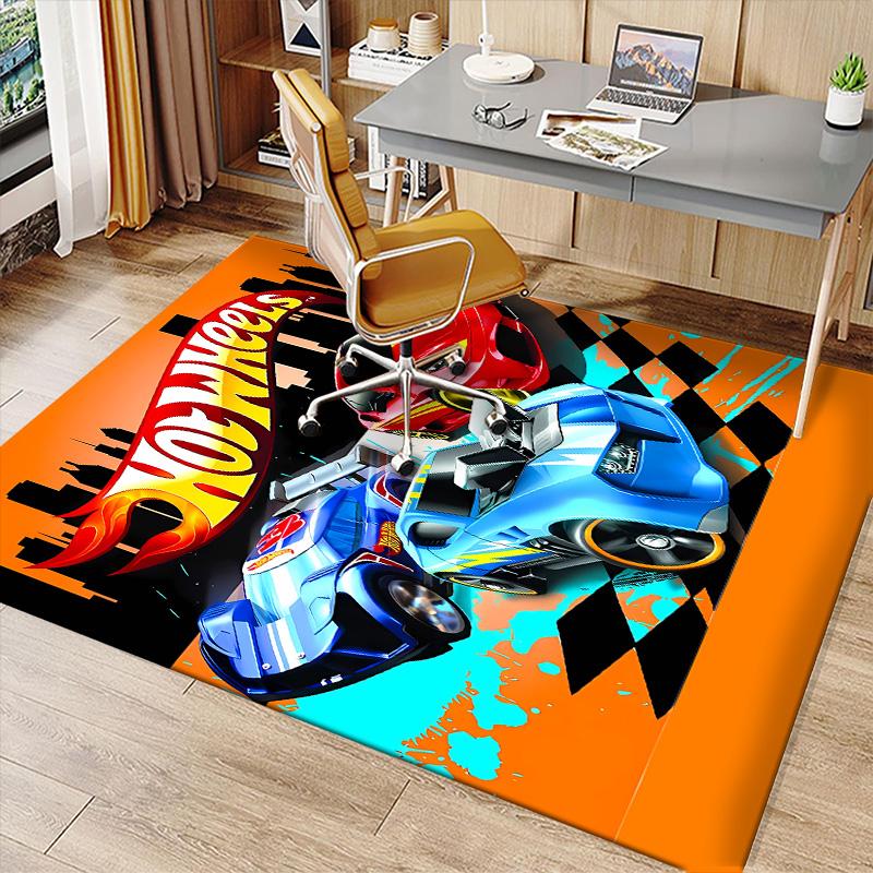Hot Wheels logo Printed Absorbent Washable Carpet, Non-Slip Bathroom Mats, Kitchen Rugs, Yoga Mat,Living Room Entrance, Camping Picnic Rugs
