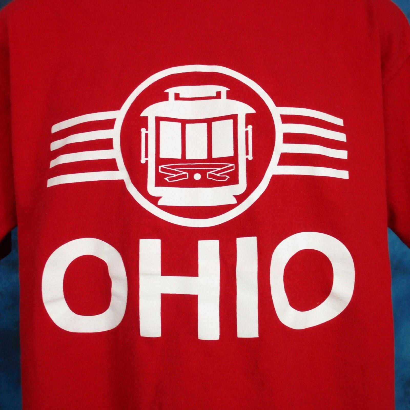 

vintage 90s OHIO TROLLEY BUS PUBLIC TRANSPORTATION T-Shirt XL single stitch XL