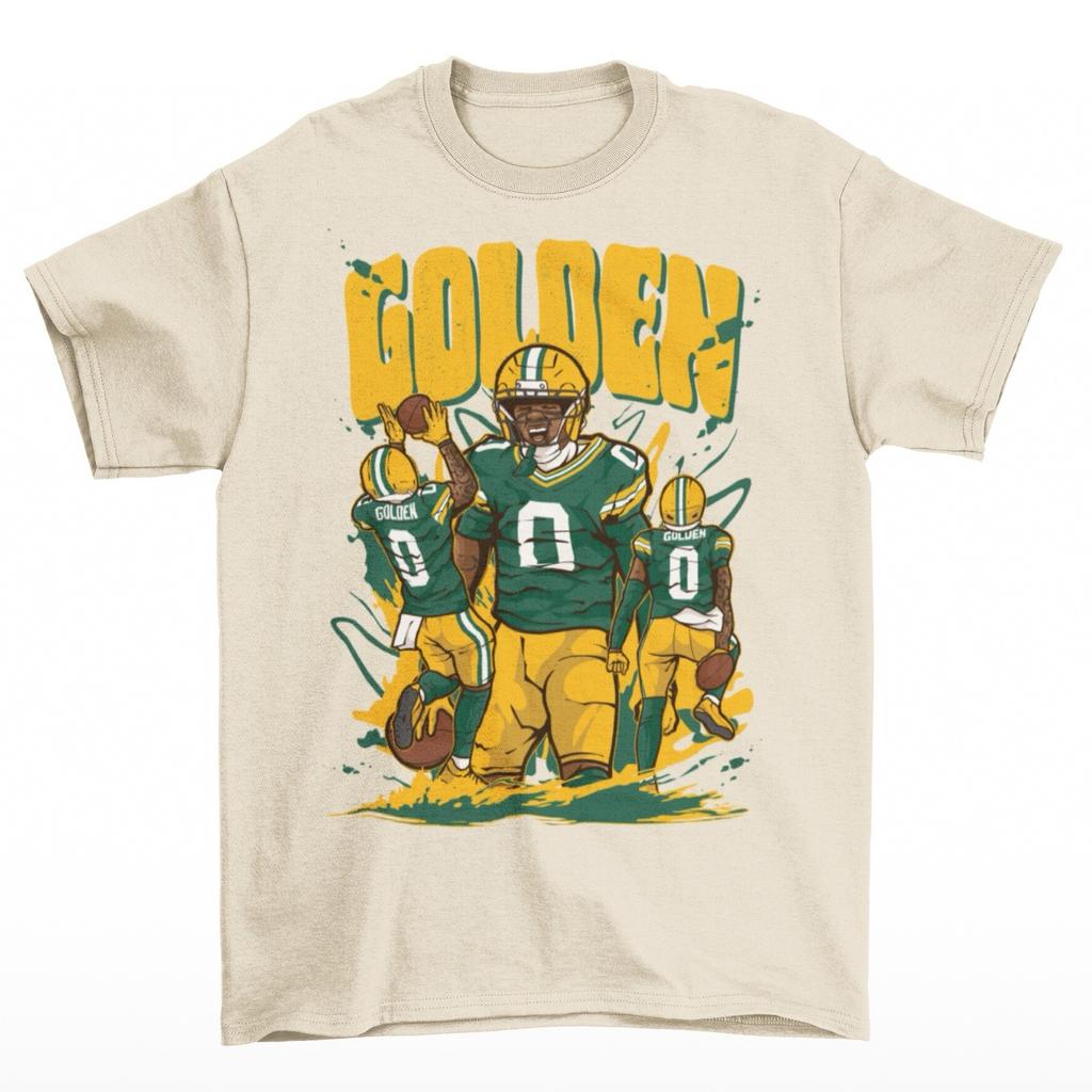 Matthew Golden Cartoon Style Green Bay Football T-Shirt