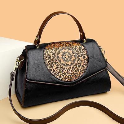 Nouveau sac rétro pour femme moyen en cuir souple gaufré sac bandoulière messenger sac à main portable à la mode pour femme