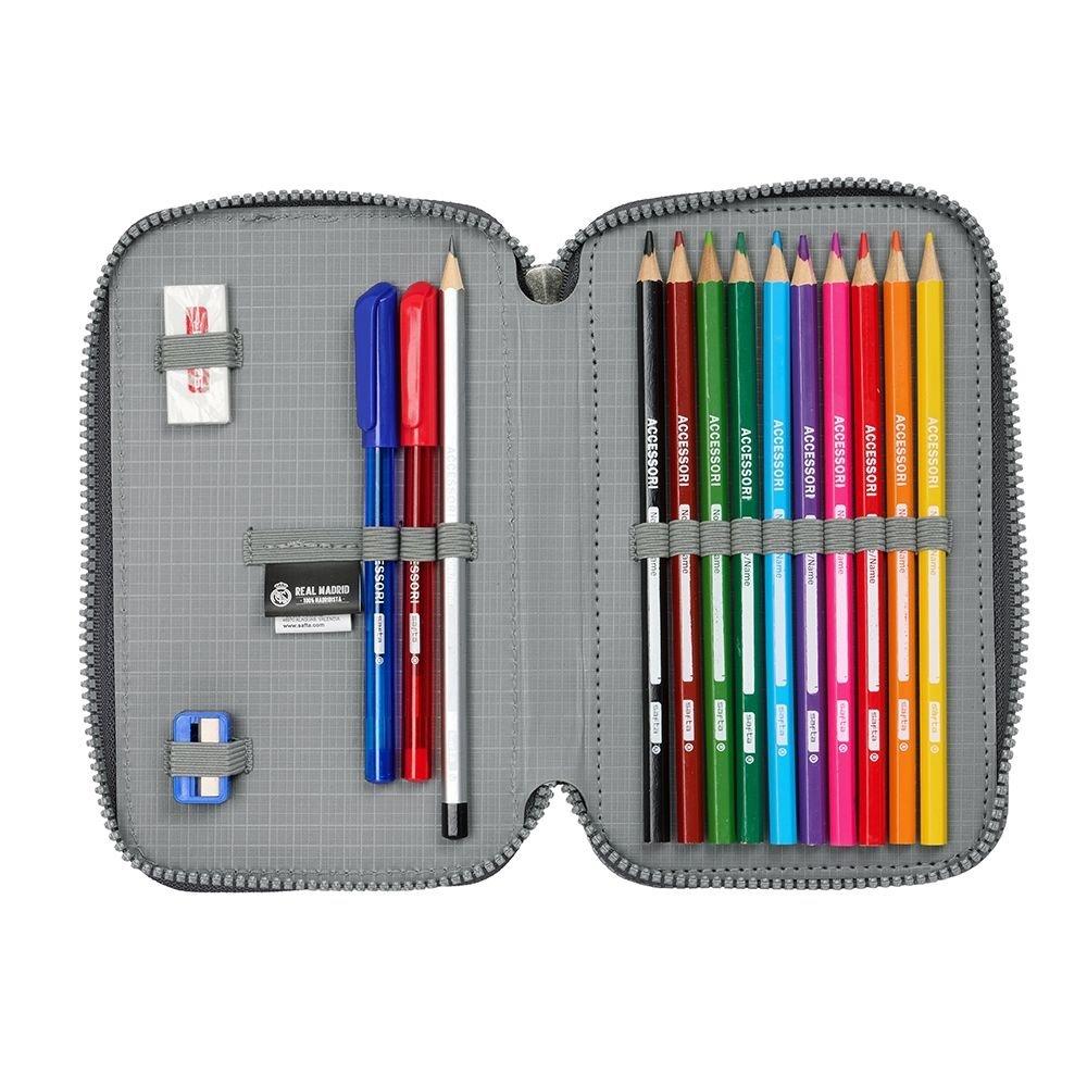 Real Madrid pencil case with equipment double filled pencil case 28 pcs 412524854 multicolor