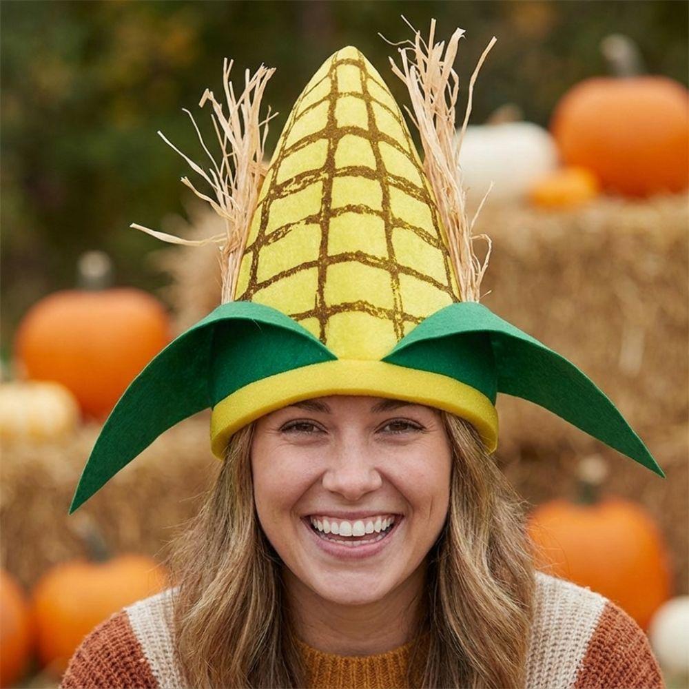 Breathable Lining Corn Shaped Funny Party Hat Soft Felt Quirky Cosplay Cap Festival Celebration