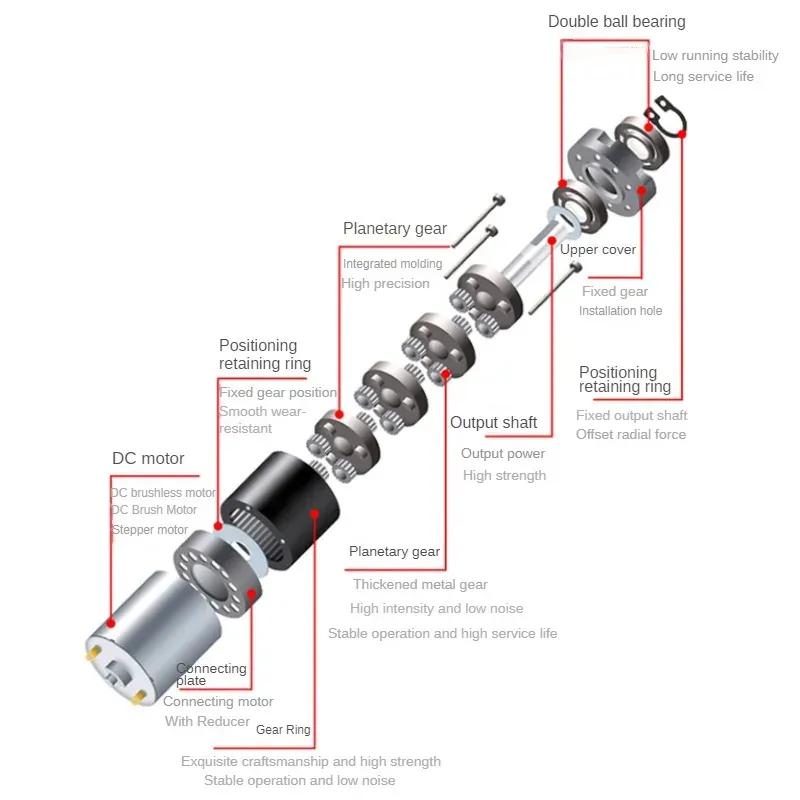 36mm DC Planetary Gear Motor 12v 24v Shaft Diameter 6mm/8mm 36GP-3530 Adjustable Speed Can CW CCW Electric Motor