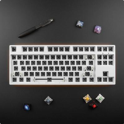 87 Key Mechanical Keyboard Kit DIY Swappable Built for Gaming Enthusiasts White