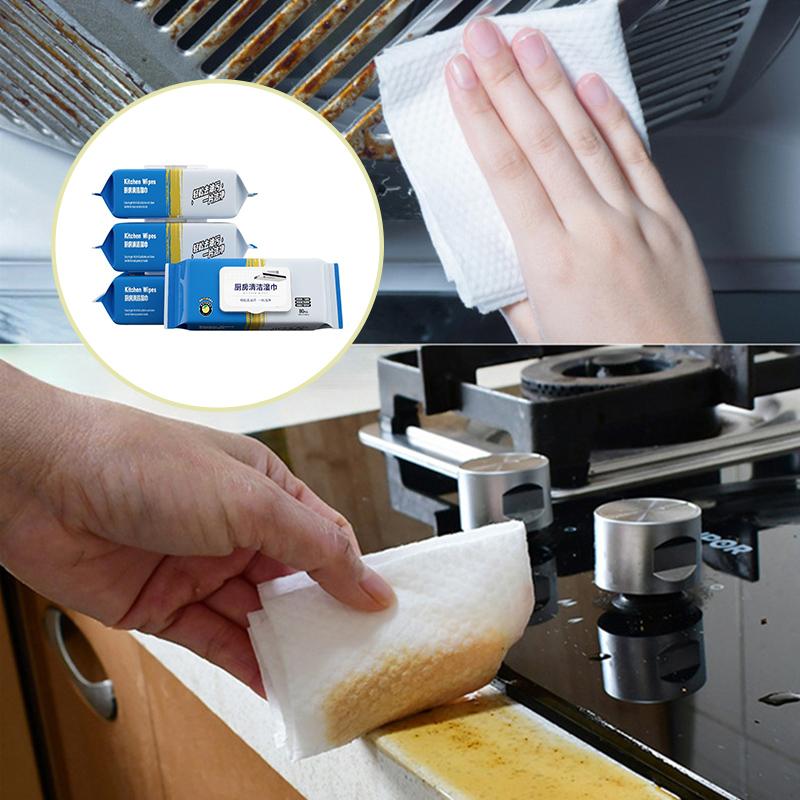 Kitchen Wet Wipes Powerful Degreasing Cloth Household Disposable Cleaning In Addition To Heavy Grease Hood Wet Paper Towel