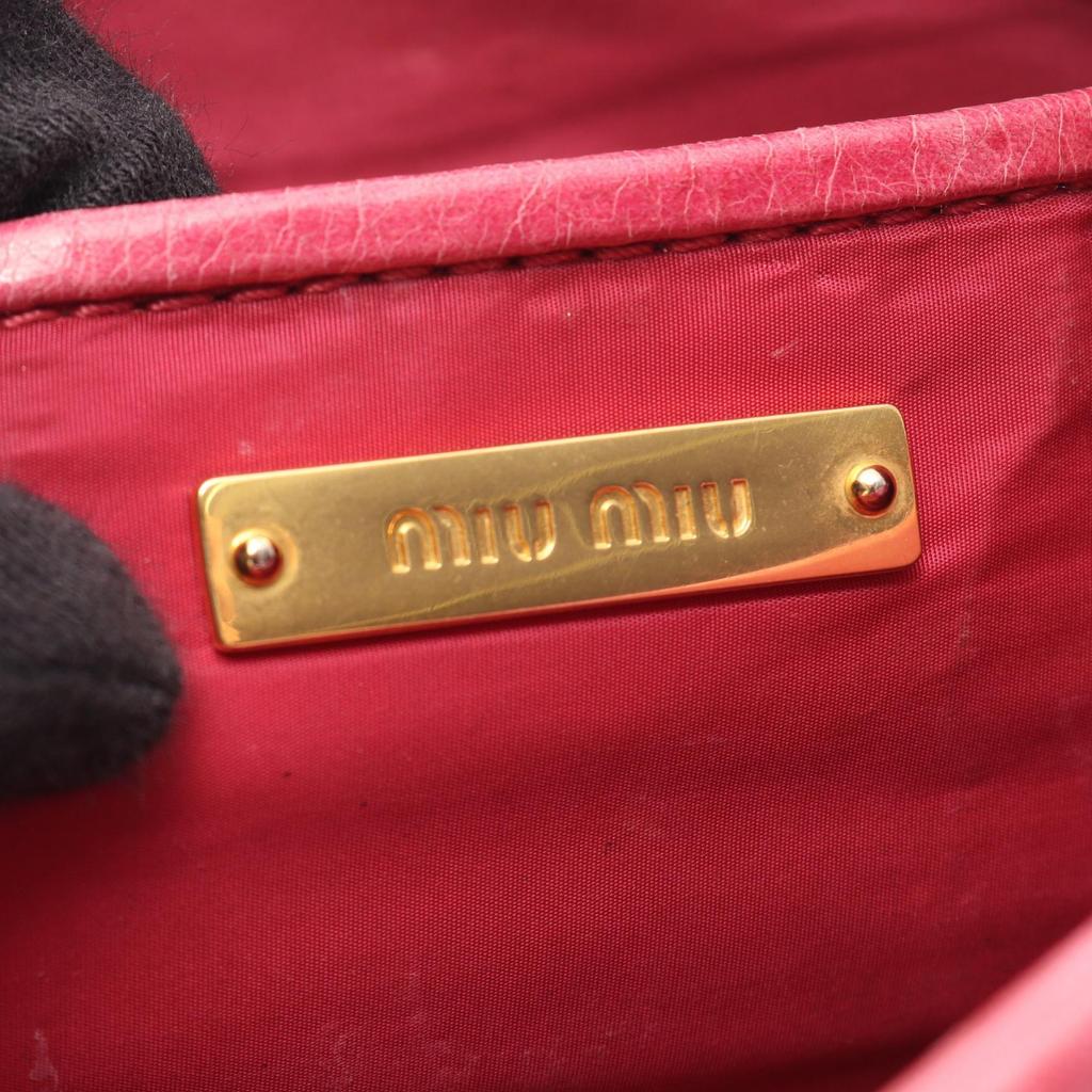 Used Miu Miu business bag clutch bag leather Pink Used Women