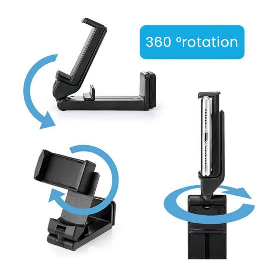 Flight Phone Holder Foldable Phone Stand 360-degree Rotation Adjustable Joint Phone Mount for 4.7-6.9 Inch Phones