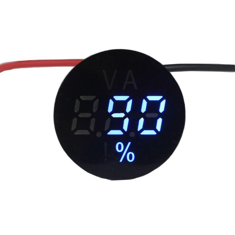 Round Battery Voltage Meter Lithium Lead-acid Tester Volt Gauge Voltage Gauge Meter for Most Batteries