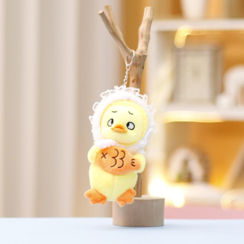 Panda Keychain Rabbit Cute Cartoon Girl Backpack Decorative Pendant Doll Plush