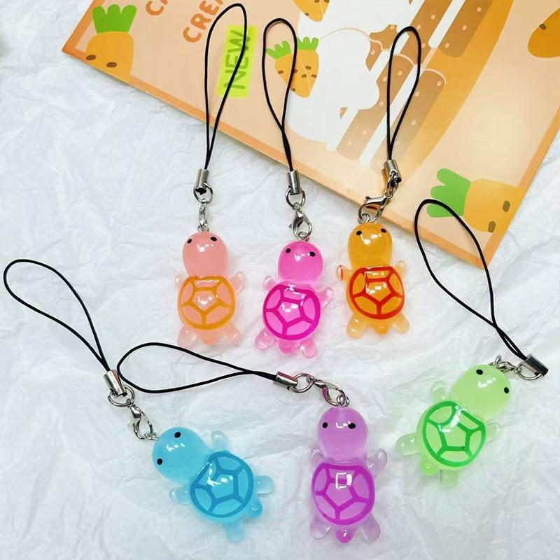 Cartoon Luminous Turtle Keychain Sweet Cute Bag Pendant Mobile Phone Strap Accessories Gift
