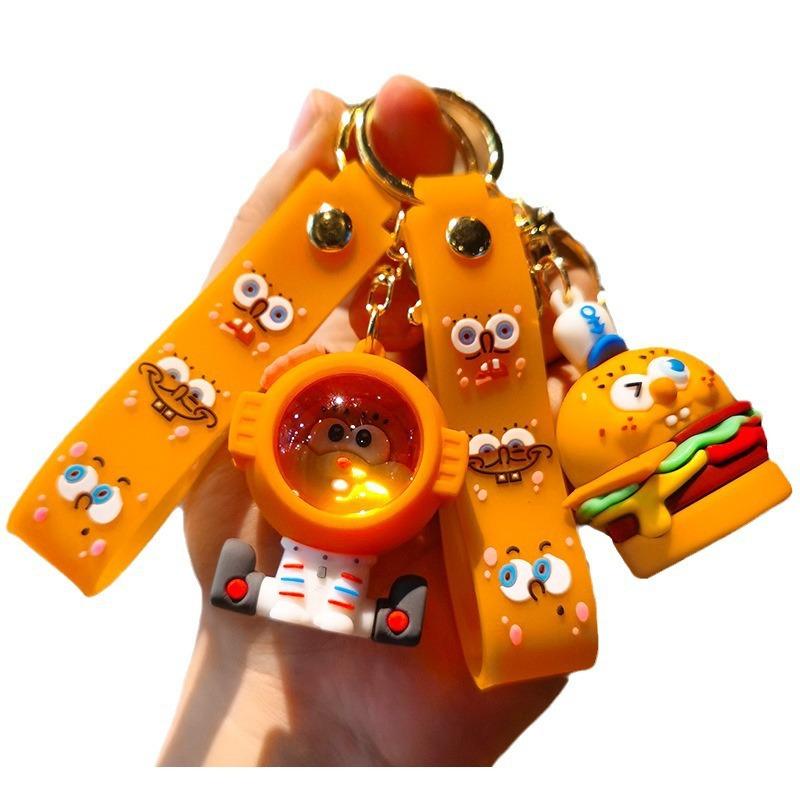 Hamburg SpongeBob Cartoon Cute Doll Car Keychain Couple's Bag Keychain Kawaii Cute Personalized Gifts Y2k Fashion Toys Anime
