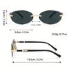 2 Pairs of Small Frame Metal Sunglasses for Women Vintage Oval Frame Fashionable Cutout Edges No Frame Trendy Eyewear