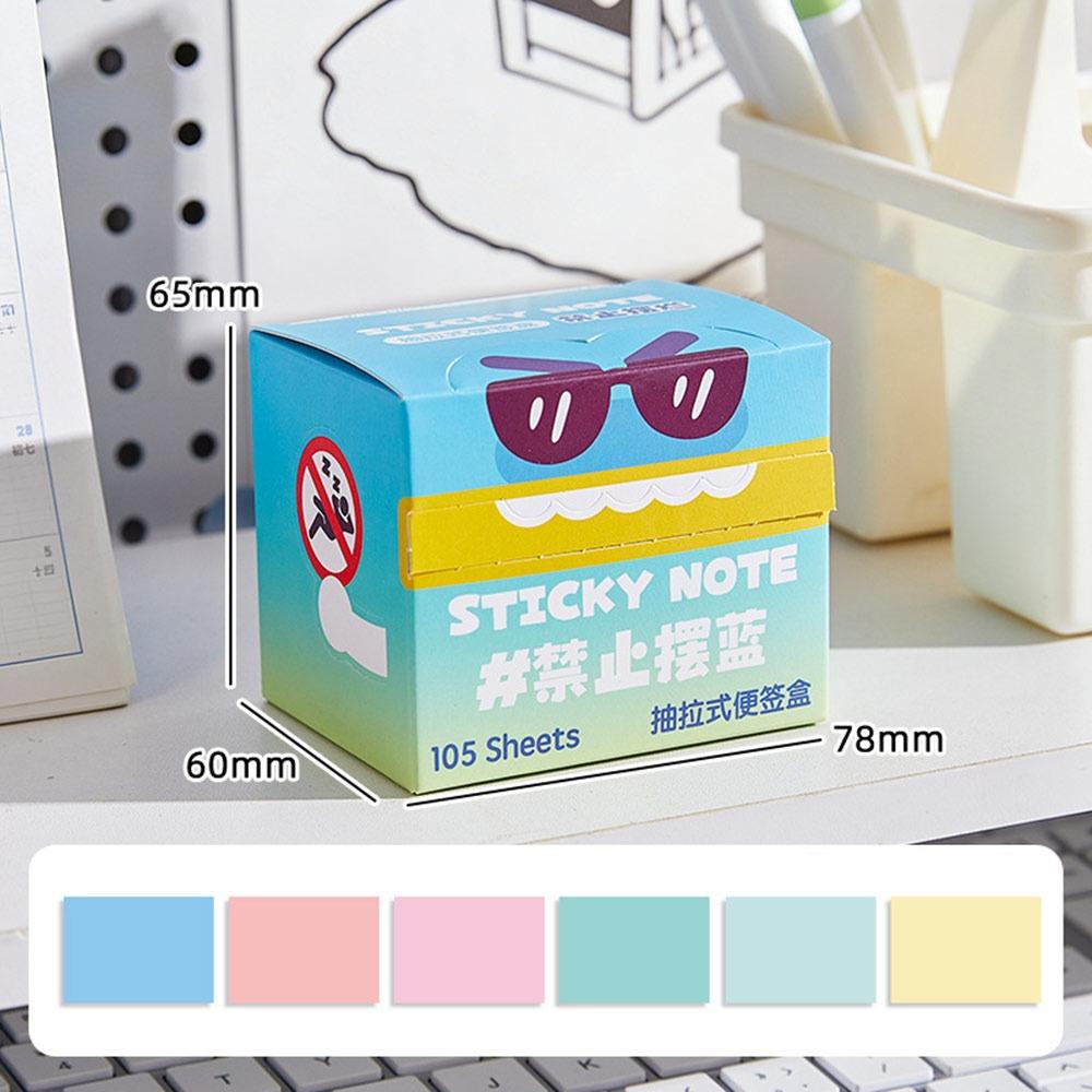 Cartoon Memo Pad Paper Pull Out Design Dopamine Planner Schedule Stickers Self-Adhesive Pearlescent Transparent