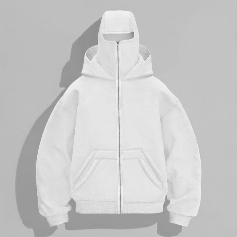 European and American style autumn and winter casual fashion men's and women's double hat and double pocket design with printed hoodie