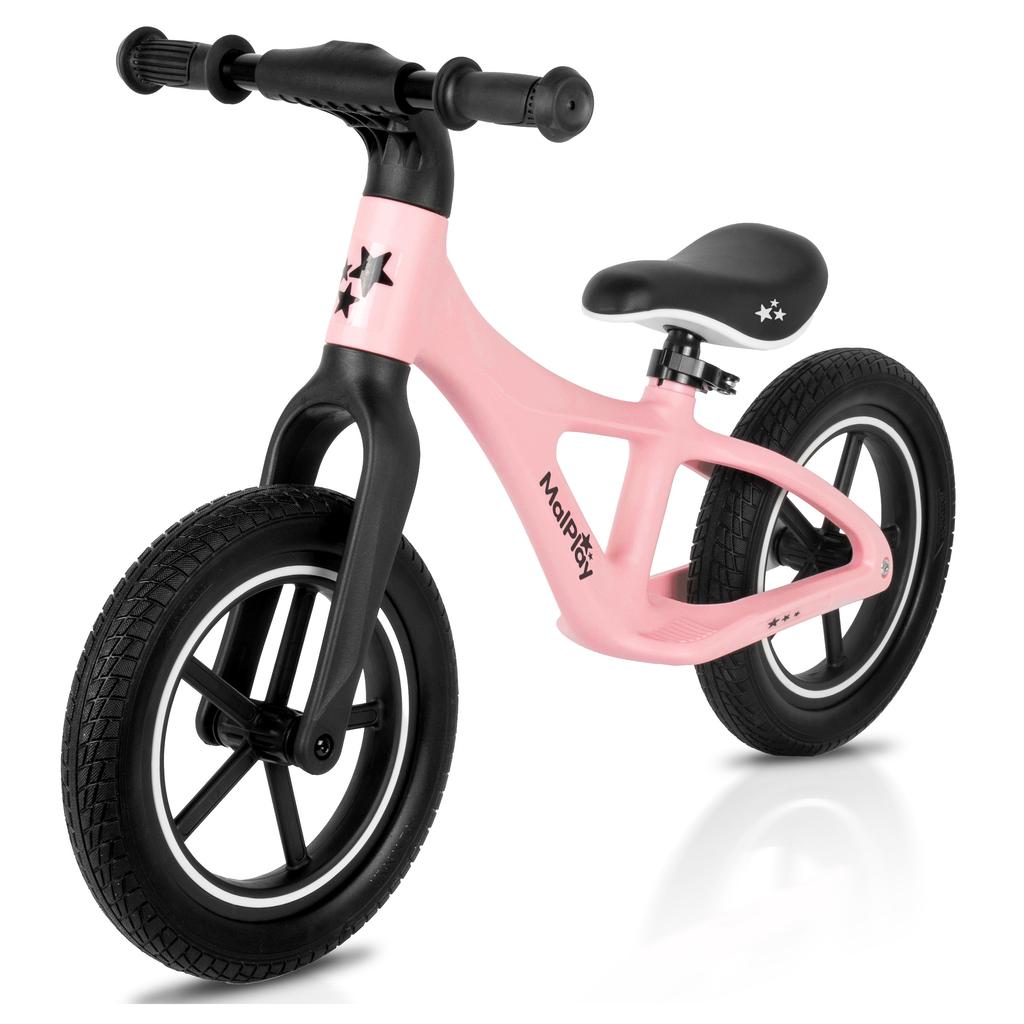 Malplay Nylu Pink 12" Kids Balance Bike with PU Wheels