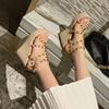 Women's shoes, versatile rivets, heightening high heels, women's muffin thick-soled straw wedge sandals