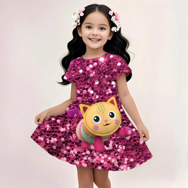 Impresión 3D Casa de Muñecas Gabby Vestidos Elegantes Ropa para Niñas Verano Vestido de Fiesta Vestido Nuevo 2025 Ropa Infantil Top