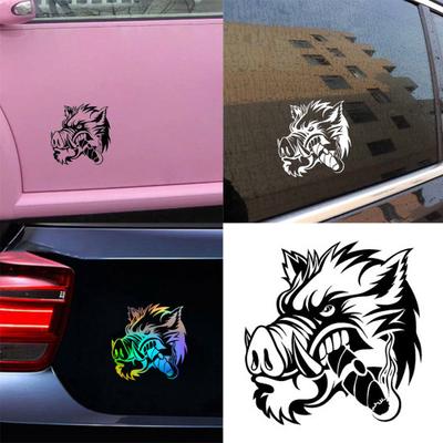 Fashion Ferocious Wild Boar Car Vehicle Body Window Reflective Decals Anti-sun Sticker Decor
