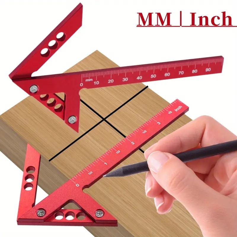 1pc Aluminum Alloy Center Finder Line Gauge 45/ 90 Degree Marking Ruler Woodworking Square Center Scribe Ruler Measuring Tools