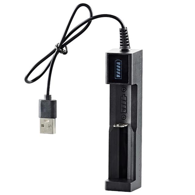 

1 шт. 18650 литиевый USB-зарядное устройство с одним слотом и индикатором, небольшой вентилятор, фонарик, адаптер для зарядки аккумулятора, интеллектуальный чип чёрный