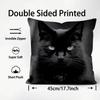 Popular Black Cat Cushion Cover Soft Washable Pillow Case Multi-Scene For Couch Bed Travel Office Use