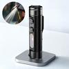 LED Flashlight Tactical Torch High Lumens Super Bright Mini Rechargeable Flashlight Magnetic Pocket Keychain Flashlight with Hat Clip