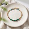 Holiday Gift for Her Bohemian Bracelet Women, Handmade Bamboo Joint Beaded Stackable Bracelet, Ethnic Style Boho Summer Jewelry Adjustable Slide