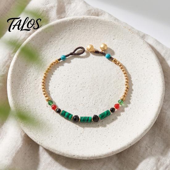 Holiday Gift for Her Bohemian Bracelet Women, Handmade Bamboo Joint Beaded Stackable Bracelet, Ethnic Style Boho Summer Jewelry Adjustable Slide