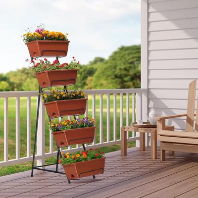 Jardinière Verticale, 5ème Étage, Jardin Vertical Surélevé, Pot de Fleurs, Jardin d'Herbes Aromatiques d'Extérieur, Pot de Fleurs, Jardinière Étagée