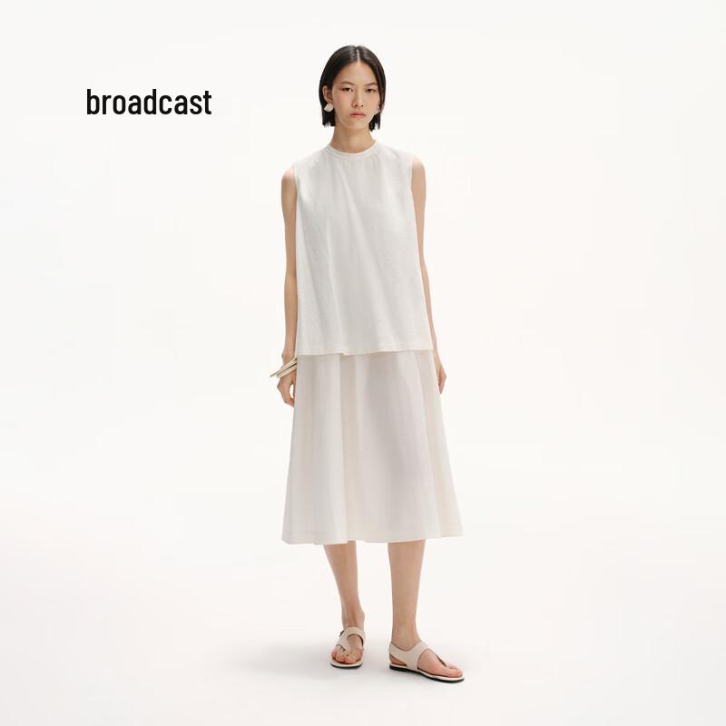 Broadcast Women's Sleeveless Faux Two-Piece Midi Dress