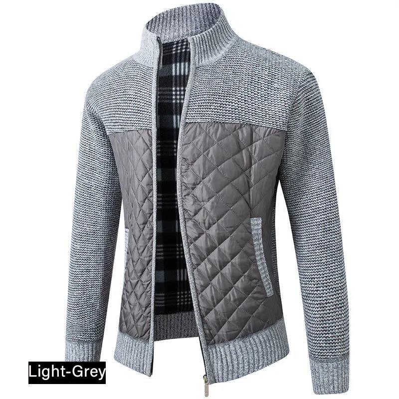 Stand Collar Cardigan Men Plus Thick Warm Sweater Slim Casual Cardigan