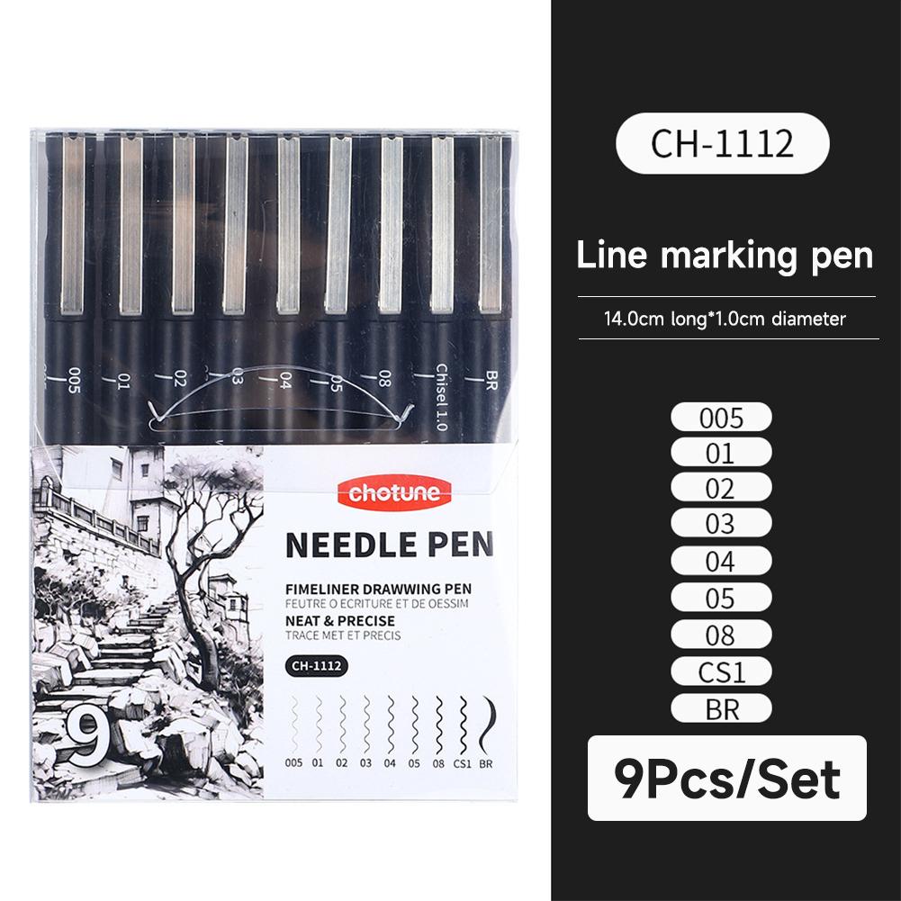 3-15PCS/Set Black Fine Point Pen Waterproof Ink Line Drawing Pen for Artist Illustration Sketching Anime Manga Technical Drawing
