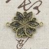 8pcs Charms Flower Link Connector 39x28mm Antique Bronze Silver Color Pendants DIY Making Findings Handmade Tibetan Jewelry CDN