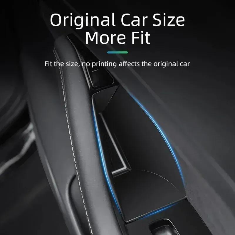 Door Side Storage Box for Tesla Model 3 -2025/Model Y -2025 Armrest Phone Container Door Organizer Handle Pocket Tray