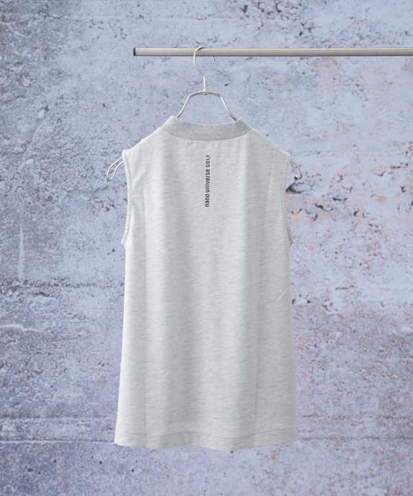 Nano Universe Sleeveless Mock Neck Size Golf Shirt, S, Gray,