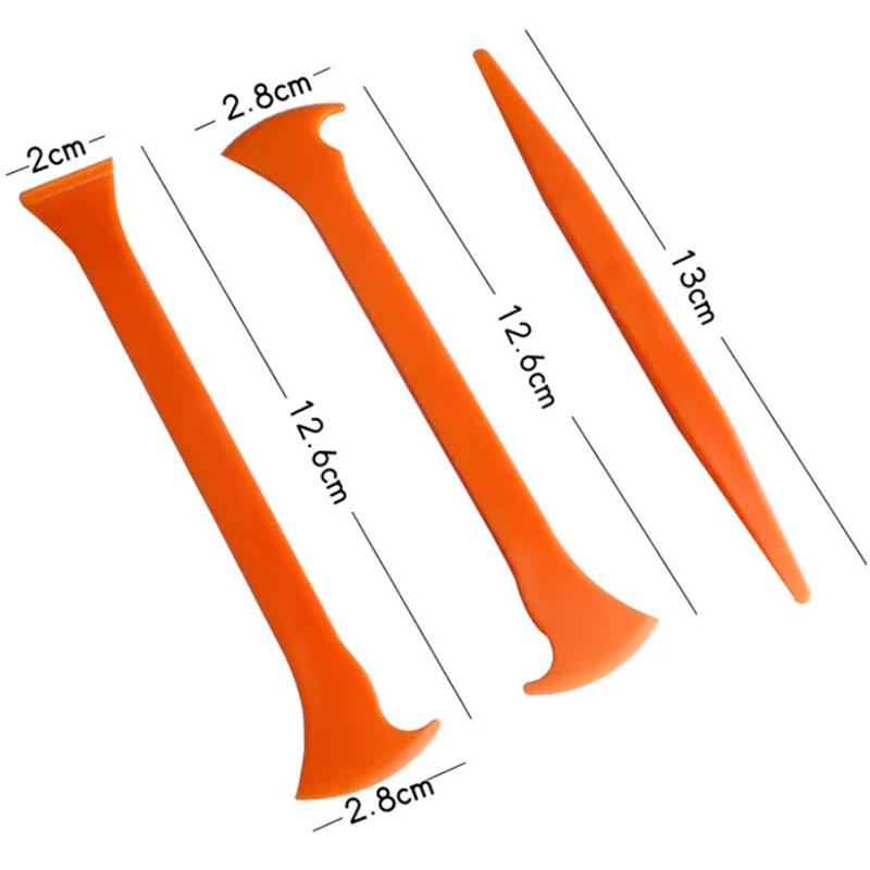 

3Pcs Vinyl Car Wrap Tool Micro Stick Squeegee Window Tinting Kit Corner Scraper Curves Slot Tucking Tools Gap Film Cutter оранжевый