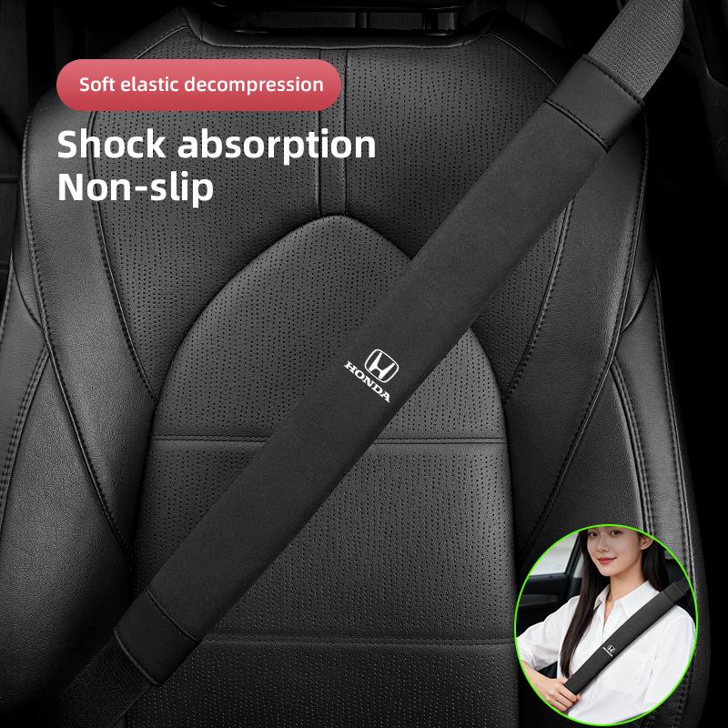 2Pcs Car Seat Belt Cover Shoulder Protector Auto Accessories For Honda Civic FIT CRV Accord HRV Vezel CRZ 5th CRX Pilot B-series