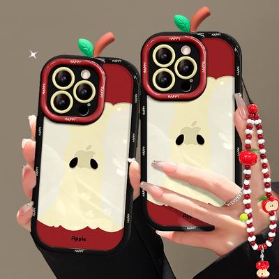 Apple Core Bracelet Suitable for Apple 16 Promax Mobile Phone Case 13 High-end Niche 15 Fine Hole 14 Anti-fall Huawei