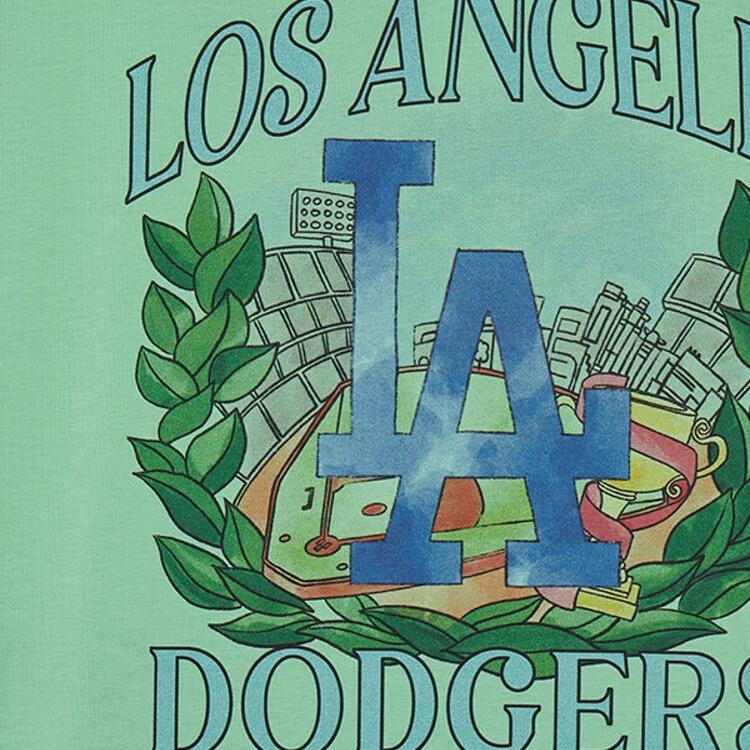 New MLB Drop Shoulder Sleeve T Shirt Unisex Hemp Green 3ATSV0943-07GNM