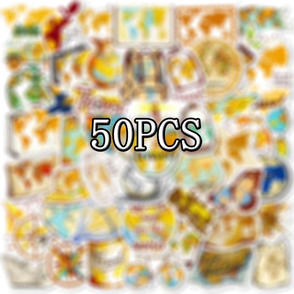 10 30 50Pcs Cartoons Travel Maps Stickers Kids Classic Toy Skateboard Creative Accounts Laptop Luggage Decal Graffiti Sticker
