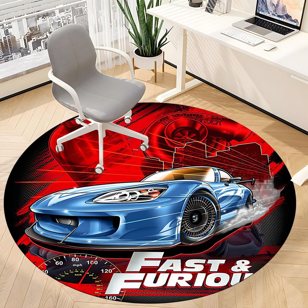 1pc Fast Fusion Office Round Area Rug, Indoor Mat Suitable For Office,Bedroom Living Room Home Decor, Room Deco A0926114