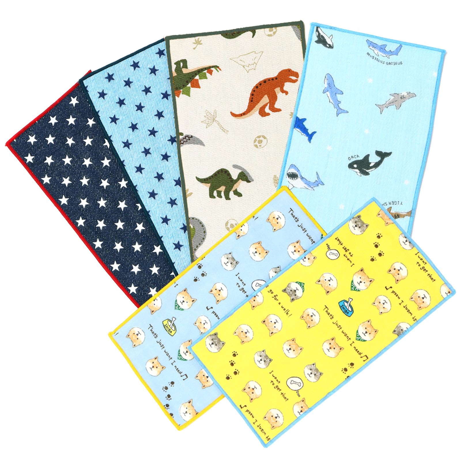 

Half Set of Made in for Boys and Cute Half Suitable for Nursery and Elementary School HE Set [cluster] Kids Handkerchiefs, 6, Japan, 100% Cotton,