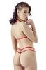 Red Lace Bra With Detachable Cups And String R221125430